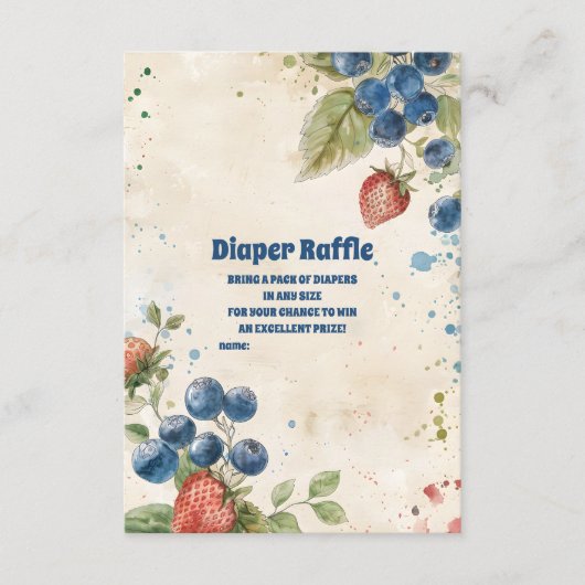 Boho Aardbei Berry Zoete Luier Raffle Informatiekaartje (Voorkant)