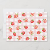 Boho aardbei bessen eerste 1e verjaardag foto kaart (Achterkant)