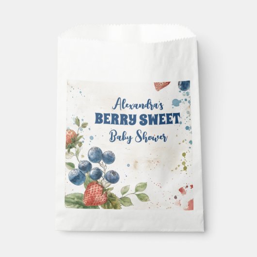 Boho aardbei bessen zoet Baby shower Bedankzakje (Voorkant)