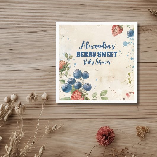 Boho aardbei bessen zoet Baby shower Servet