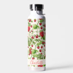 Boho aardbei fruit groen gepersonaliseerde naam waterfles<br><div class="desc">Geniet in stijl met deze Boho Strawberry Fruit Greenery waterfles, gepersonaliseerd met jouw naam! Met een heerlijke mix van sappige aardbeien en weelderig groen, brengt dit ontwerp een frisse en grillige touch aan uw dagelijkse hydratatie. Deze waterfles is ideaal voor liefhebbers van natuur en liefhebbers van een boho-esthetiek en combineert...</div>
