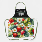 Boho Aardbei Schort - gepersonaliseerd bloemontwer (Voorkant)