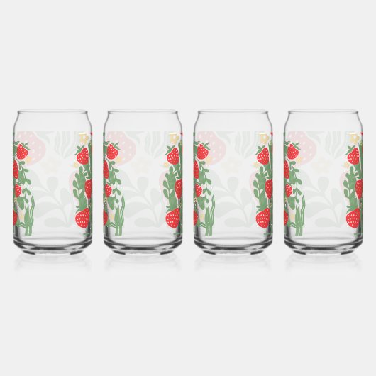 Boho Aardbeien Blikvorm Glas (Rechts)