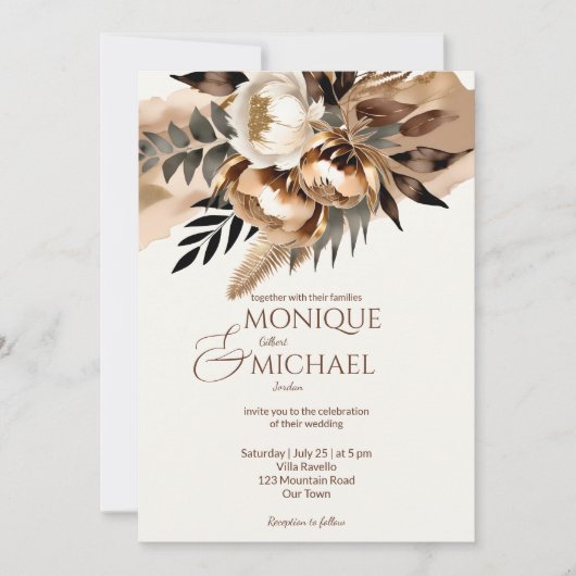 Boho aardbruin alles in één sjabloon kaart (Voorkant)