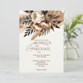 Boho aardbruin alles in één sjabloon kaart (Staand voorkant)