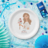 Boho Aarde moeder bruin haar bouquet van het hart Papieren Bordje (Feest)