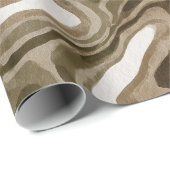 Boho Aarde Olijf Bruin Organisch Abstract Patroon Cadeaupapier (Rol Hoek)