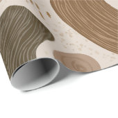 Boho Aarde Olijfbruin Organisch Abstract Patroon Cadeaupapier (Rol Hoek)