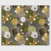 Boho Aarde Olijfbruin Organisch Abstract Patroon Cadeaupapier (Vlak)
