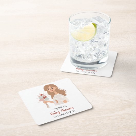 Boho aardemoderboeket van harten aanpassen  kartonnen onderzetters (Insitu)