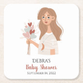 Boho aardemoderboeket van harten aanpassen kartonnen onderzetters (Voorkant)