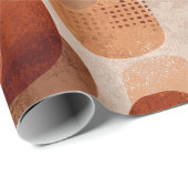Boho aardetinten Terracotta abstract patroon Cadeaupapier (Rol Hoek)