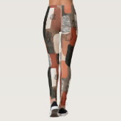 Boho aardetinten Terracotta abstract patroon Leggings (Achterkant)