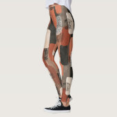 Boho aardetinten Terracotta abstract patroon Leggings (Links)