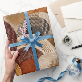 Boho aardetinten Terracotta geometrisch patroon Cadeaupapier