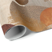 Boho aardetinten Terracotta geometrisch patroon Cadeaupapier (Rol Hoek)