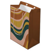 Boho aardetinten trendy modern abstract patroon medium cadeauzakje (Voorkant Gekanteld)