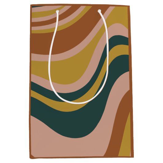 Boho aardetinten trendy modern abstract patroon medium cadeauzakje (Voorkant)