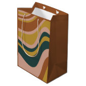 Boho aardetinten trendy modern abstract patroon medium cadeauzakje (Achterkant Gekanteld)