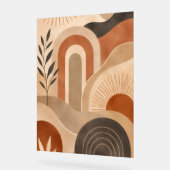 Boho Aardetone Abstracte Wandkunst Acryl Bord (Hoek)