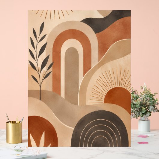 Boho Aardetone Abstracte Wandkunst Acryl Bord (Huwelijk)