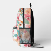 Boho aardetoon bloemgeel  botanisch bedrukte rugzak (Rechts)