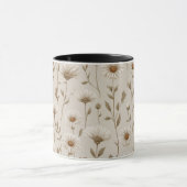 Boho Aardetoon Madeliefje Tan Bloemmotief Mok (Midden)