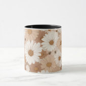 Boho Aardetoon Madeliefje Tan Bloemmotief Mok (Midden)
