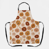 Boho Aardetoon Madeliefje Tan Bloemmotief Schort (Voorkant)