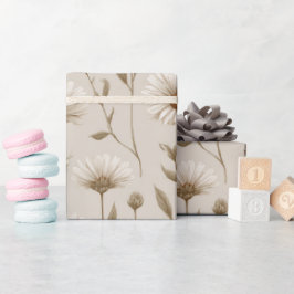 Boho Aardetoon Madeliefje Tane Florale Patroon Cadeaupapier