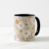 Boho Aardetoon Madeliefje Taneel Bloemmotief Mok (Voorkant rechts)