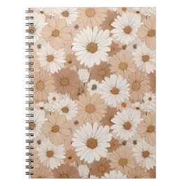 Boho Aardetoon Madeliefje Taneel Bloempatroon Notitieboek