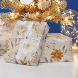 Boho Aardetoon Madeliefje Tannine Bloemmotief Cadeaupapier