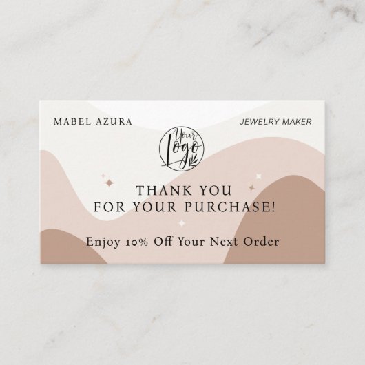 Boho aardetoon Sieraden maker Qr logo Kortingskaartje (Voorkant)