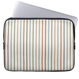 Boho Aardetoon Verticale Strepen Minimalistisch Pa Laptop Sleeve