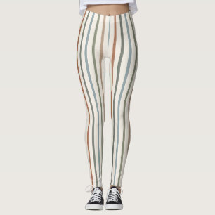 Boho Aardetoon Verticale Strepen Minimalistisch Pa Leggings