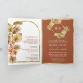 Boho Aardse Bloem Terracotta QR Code Huwelijk (Binnen)