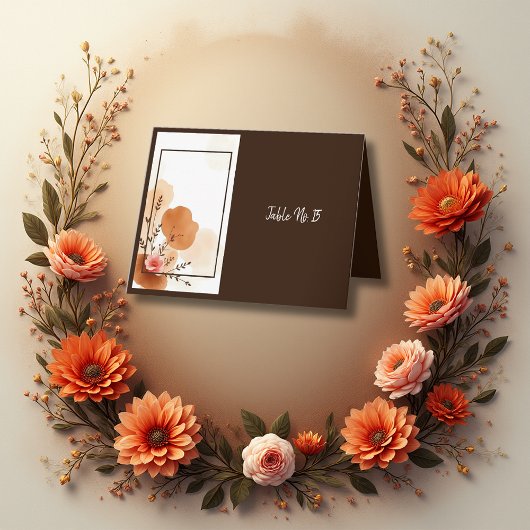 Boho Aardse Bloemaccenten tafelnummerkaart Bedankkaart