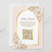 Boho Aardse Bloemboog QR-code Moslim Huwelijk Kaart (Achterkant)