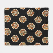 Boho Aardse Bloemen Fleece Deken (Voorkant (Horizontaal))