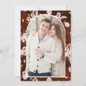 Boho Aardse Bloemenfoto Terracotta bruiloft Save The Date (Achterkant)