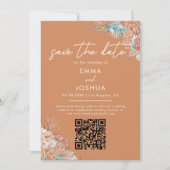 Boho Aardse Bloemige Trouwfoto Save The Date (Voorkant)