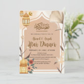 Boho Aardse Bloemrijke Iftar Uitnodiging (Staand voorkant)