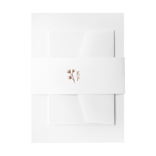 Boho Aardse Botanische Elegant Ivoor Minimal Uitnodigingen Wikkel (Voorkant Voorbeeld)