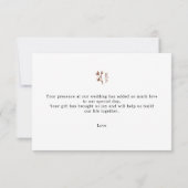 Boho aardse botanische elegante ivoor bedankkaart (Achterkant)