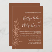 Boho aardse botanische elegante ivoor kaart (Voorkant / Achterkant)