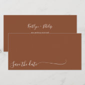 Boho aardse botanische elegante ivoor save the date (Voorkant / Achterkant)