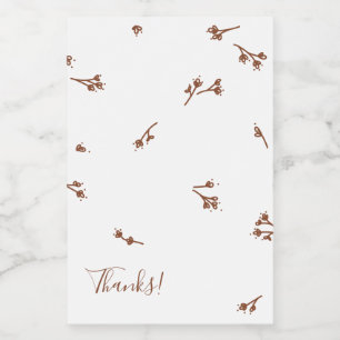 Boho aardse botanische elegante ivoor voedselcontainer etiket