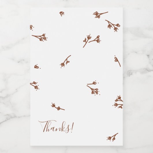 Boho aardse botanische elegante ivoor voedselcontainer etiket (Enkel label)