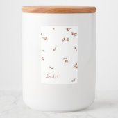 Boho aardse botanische elegante ivoor voedselcontainer etiket (Voorkant)